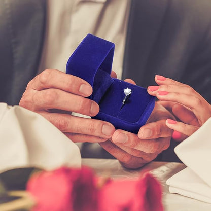 BBTO 36 Pieces Velvet Ring Box Bulk for Wedding Ceremony Engagement Ring Box Gift Wedding for Proposal Jewelry Display Case for Birthday Anniversary(Royal Blue)