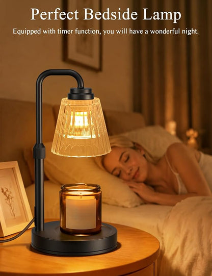 Candle Warmer Lamp with Timer, Dimmable Candle Warmer for Jar Candles, Height Adjustable Wax Melts Warmer, Birthday Gifts for Women Mom, House Warming Gifts New Home Decor