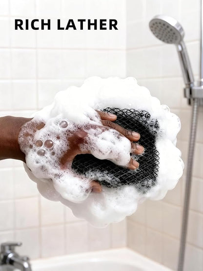Cleangor 2Pcs African Net Sponge Authentic with Knots - Exfoliating Body | Scrubber for All Skin Types, African Bath Sponge, Wash Cloth, Gentle Exfoliation Shower Rag for Women Daily Use