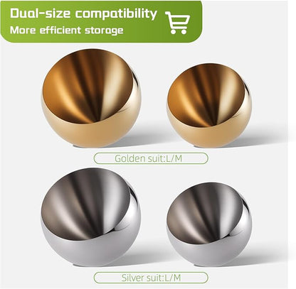 Large Capacity Coffee Pod Holder – Stainless Steel Pod Organizer and Holder | Stylish Coffee Bar Accessories & Countertop Storage (Silver, M+L)