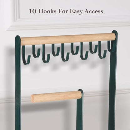 ProCase Cute Jewelry Stand, Aesthetic Jewelry Organizer for Dresser Vanity, Jewelry Holder Display for Necklaces Earrings, Gifts for Teen Girls Women, Bedroom Dorm Decor -Medium, Green