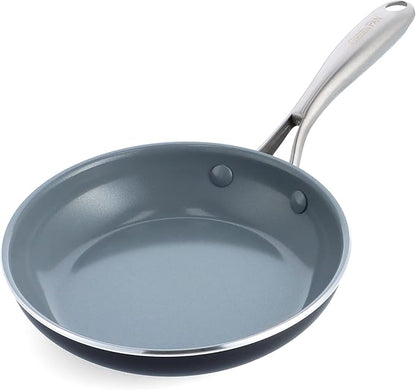 GreenPan Swift Healthy Ceramic Nonstick, 8" Frying Pan Skillet, Stainless Steel Handle, PFAS-Free, Dishwasher Safe, Oven Safe, Black