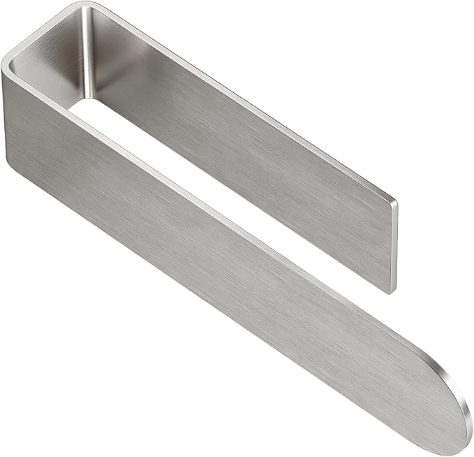 Bethom Adhesive Hand Towel Holder, 8 Inch Bar for Kitchen Cabinet, Brushed | Self Adhesive Hand Towel Racks, Stick on Wall for Bathroom, RV, Aluminum