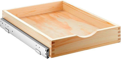Sintuff 1 Pack Wooden Pull out Tray Cabinet Organizer Gentle Close Roll out Shelves for Kitchen Cabinets Fully Assembled Slide Pantry Shelves (15'' X 21'')
