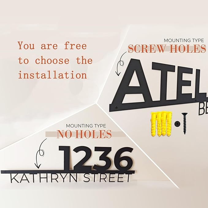 Peronalizable Arrow Metal House Number Sign Mid Century Modern Metal Address Plaque Custom Simple Style Address Numbers Customized Home Outdoor Decor Housewarming Gifts