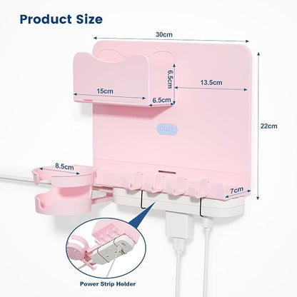 Floating Shelves for Bedside Shelf Accessories Organizer, Wall Mount Self Stick On, Cute Room Decor Aesthetic, Girls Room Decor, Cool Stuff for Bedroom Storage and Organization (Pink)