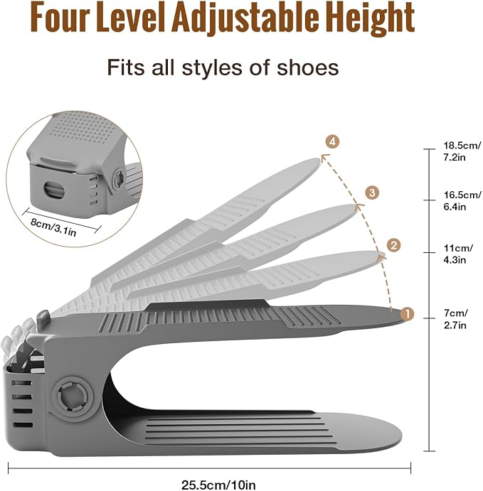 Neprock Shoe Slots Organizer for Closet, Shoe Storage Organizer Shoe Slots Organizer, Shoe Rack Organizer Space Saver Organizador De Zapatos for Closet Organization(36 Pack)(Grey)