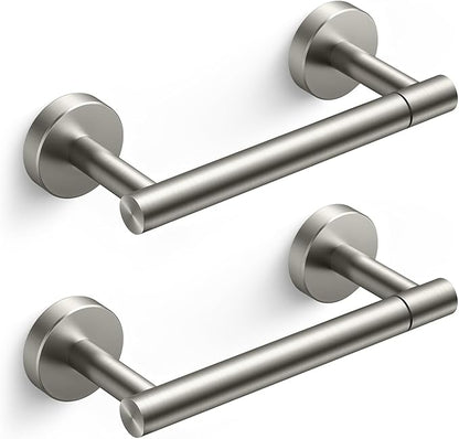 FORIOUS Toilet Paper Holder Wall Mount, Stainless Steel Rustproof Double Post Pivoting Tissue Roll Holder for Bathroom, Commercial Toilet Paper Dispenser (2 Pack, Stainless Steel)