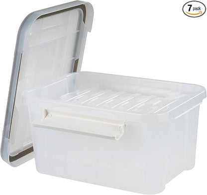 IRIS USA WeatherPro Photo Storage Case with 7 Inner 4" x 6" Picture Cases, Transparent Weathertight Organization Container for Pictures Scrapbooking Stationery Journaling Ephemera Art Supplies, Clear