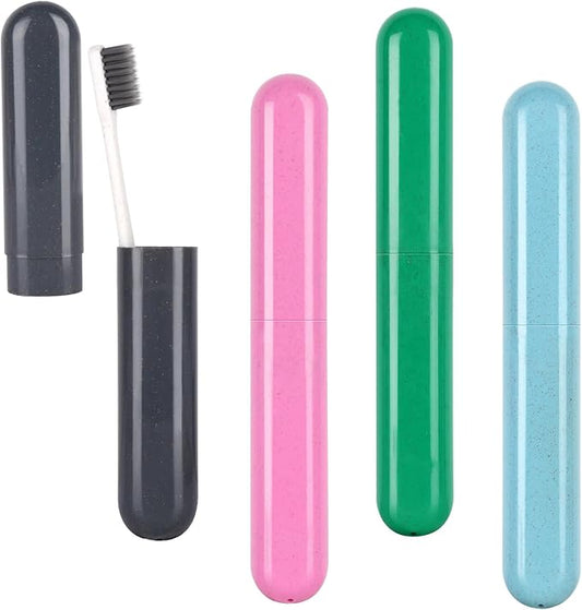 Hooqict 4 Pack Travel Toothbrush Case Portable Travel Toothbrush Holder Plastic Toothbrush Container Protector Cover for Traveling, Camping, Home, School, Business