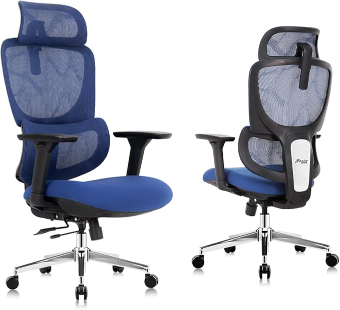 Ergonomic Office Chair Heavy Duty 1600lbs, High Back Desk Chair with 4D Armrests, Dual Back Support, Big & Tall Computer Chair, Sliding Seat, Adjustable Headrest & Lumbar, 135° Reclining (Navy)