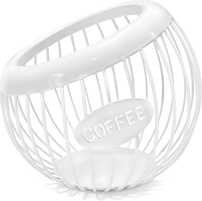 AIYICIII Coffee Pod Holder,K Cup Holder,Large Capacity Kcups Organizer for Counter, Coffee Bar Accessories＆Station Organizer,Pods Storage (White)