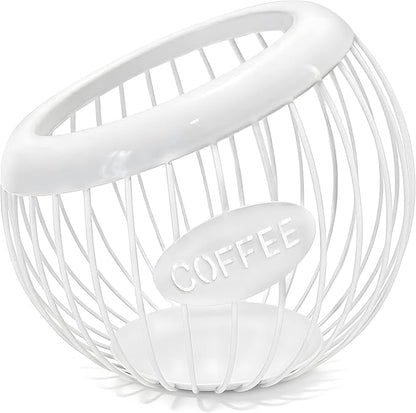 AIYICIII Coffee Pod Holder,K Cup Holder,Large Capacity Kcups Organizer for Counter, Coffee Bar Accessories＆Station Organizer,Pods Storage (White)