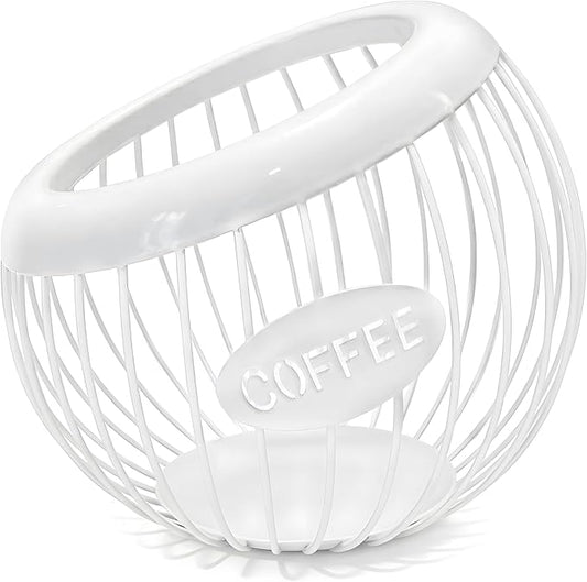 AIYICIII Coffee Pod Holder,K Cup Holder,Large Capacity Kcups Organizer for Counter, Coffee Bar Accessories＆Station Organizer,Pods Storage (White)