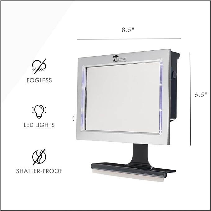 ToiletTree Products Original LED Fogless Shower Mirror with Squeegee