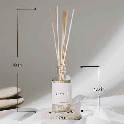 Sweet Water Decor Non-Toxic Cashmere and Vanilla Reed Diffuser Set, Cashmere, Sandalwood, Milky Coconut, Bourbon Vanilla Scented Diffuser for Home, Light Fragrance, Made in The USA, 3.5 FL OZ