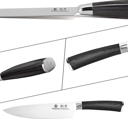 imarku Chef Knife - Pro Kitchen Knife 8 Inch Chef's Knives Japanese SUS440A Stainless Steel Sharp Paring Knife with Ergonomic Handle, Black Handle, Father's Day and Thanksgiving Gifts