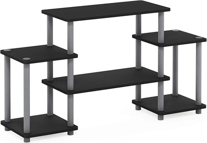 Furinno Turn-N-Tube No Tools Entertainment TV Stands, Black/Grey