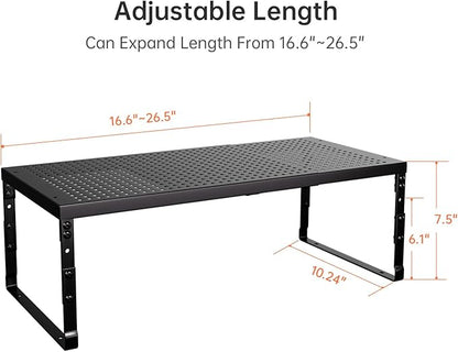 Cabinet Shelf,Expandable Adjustable Stackable Kitchen Organizer,for cabinets, Kitchens, countertops, bathrooms Shelf Organizer(3Packs/Black,Large)