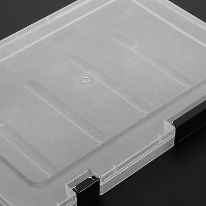 WEKADRIN A5 Plastic Document Holder File Box with Lid, Portable Office Organizer Storage Container for Papers, Magazines, and Receipts, Dustproof Filing Case for Desk and Home Use