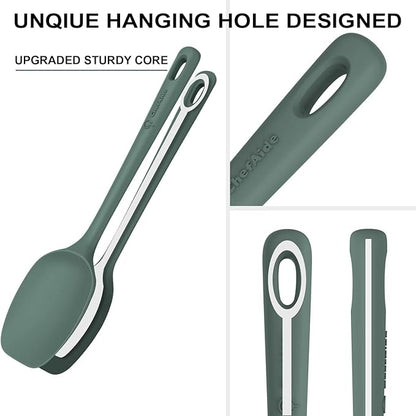 ChefAide 5 Pieces Silicone Spatula Set, Food Grade Rubber Spatula, Upgrade Strong Handle with Ergonomic Grip, Heat Resistant Up to 600°F for Nonstick Cookware, Cooking