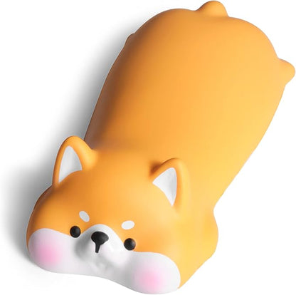 Cityhermit Cute Keyboard Wrist Rest Support for Mouse Computer Arm Rest for Desk Ergonomic Kawaii Corgi Office Supplies Slow Rising PU Mouse Pad (Yellow Shiba Inu)