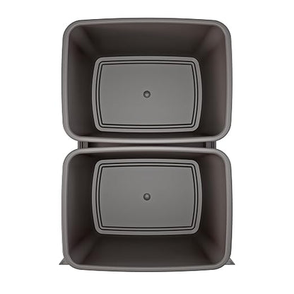 Rev-A-Shelf Double 35 Qt Pullout Trash Cans with Soft-Close for Under Kitchen Cabinets, Min Opening Width of 14.5", Orion Gray, 53WC-1835SCDM-213