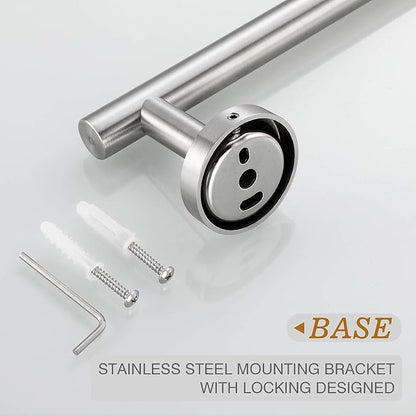 USHOWER Brushed Nickel Towel Bar, 18-Inch Towel Rack for Bathroom Wall Mounted, Thicken SUS304 Stainless Steel Towel Rod Modern Home Decor (Total Length 20-Inch)