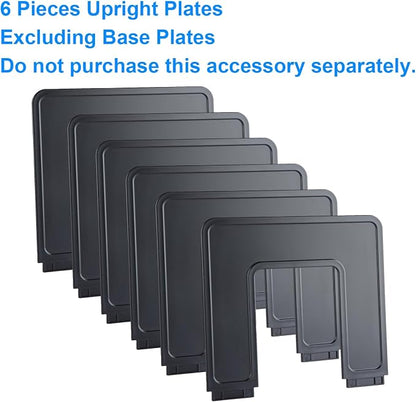 6 Pieces Upright Boards, Accessory Parts of Expandable File Folder Holder, Black