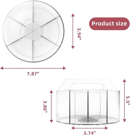 Absonic 2 Pack Acrylic Pen Organizer, 360 Rotating Clear Colored Pen and Pencil Crayon Marker Holder Caddy for Desk, Desktop Storage and Organizer for School Art Supplies
