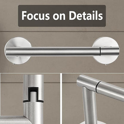 Toilet Paper Holder, Double Post Pivoting Design, Stainless Steel Rustproof Bathroom Tissue Holder, Wall Mount Fits Mega Rolls, for Home, RV, Commercial Bathroom Brushed Nickel