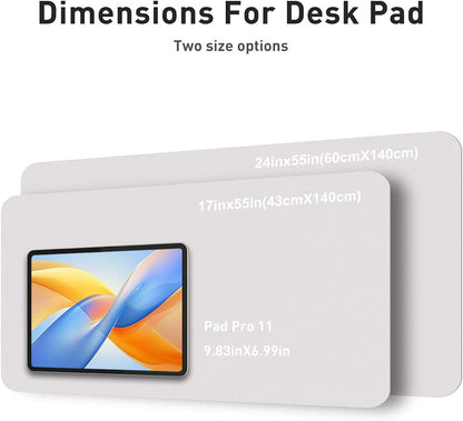 Aothia Faux Leather Desk Mat - Non-Slip PU Leather Desk Blotter, Waterproof Writing Surface, Large Desk Pad for Office & Home (Pale Lavender White, 55" x 17")