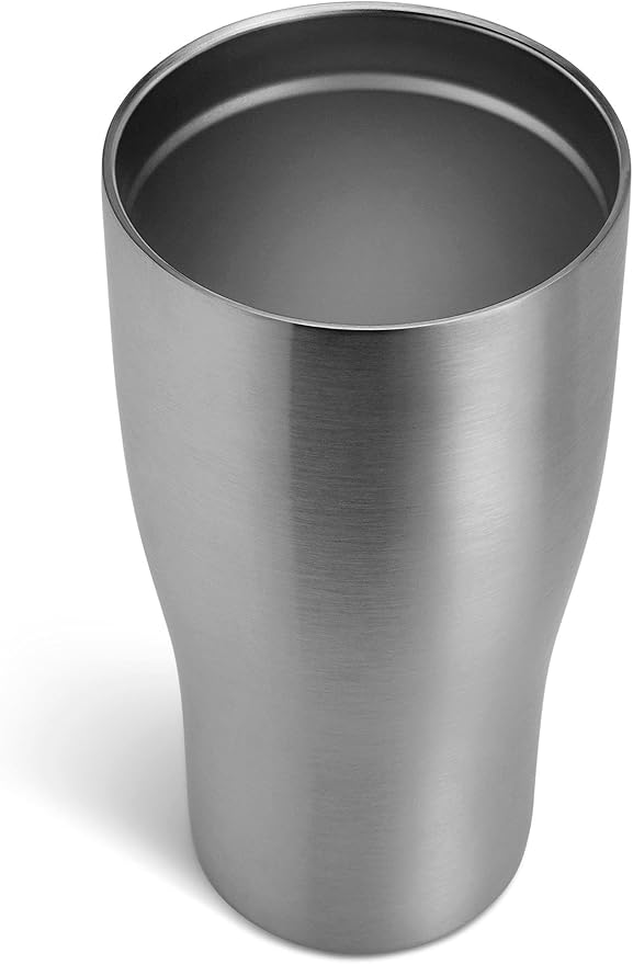 makerflo Destash 30 oz, 25 Pack Tumbler, Stainless Steel Insulated Curve Travel Tumbler with Clear Splash Proof Lid and Straw for Coffee, Tea, Shakes, Smoothies, Wine, Water, Hot Cold Drinks, Silver