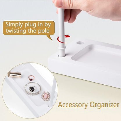 SRIWATANA Jewelry Organizer Stand, Extra Tall Jewelry Display Necklace Holder, Gift Idea (White)