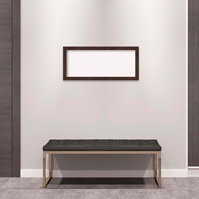 Amanti Art White Cork Board for Wall, 15x33 Vision Board with Brown Wood Frame, Medium Corkboard Office Decor for Home Organization, Rustic Farmhouse Corkboard Pinboard to display items for home