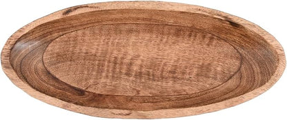 NIRMAN Mango Wood Decorative Bowl for Table Centerpiece Dining Living Room Home Kitchen Décor (14" x 6" x 2.3")