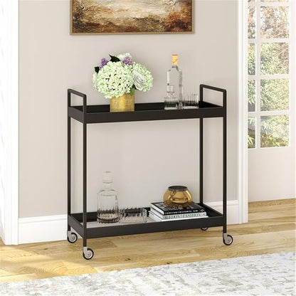 Cooper 33'' Wide Rectangular Bar Cart in Blackened Bronze