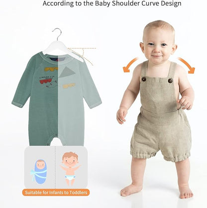 Nature Smile Kids Baby Children Toddler Wooden Shirt Coat Hangers with Notches and Anti-Rust Chrome Hook Pack of 10 (White)