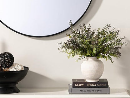 Ceramic Flower Vase, 6" Small Farmhouse Vase Decorative Vases Home Decor Short Pottery Vases for Table Living Room Entryway Mantel Bookshelf Bedroom Bathroom Kitchen - RW