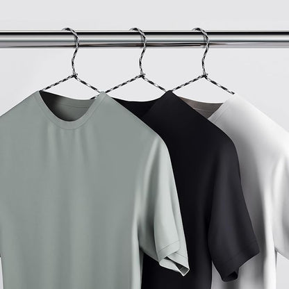 6 Pcs Fabric Wrapped Metal Hangers Covered Wire Hanger Metal Coat Hangers Non Slip for Clothes Closet Clothing Suit Shirt Pant (Gray)