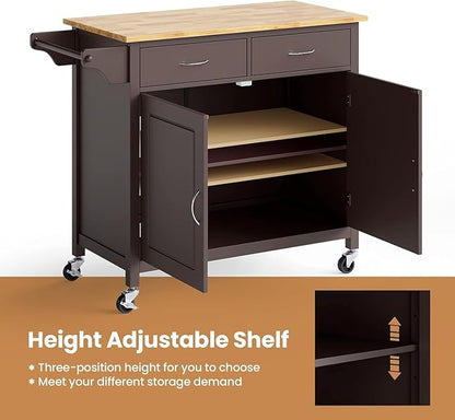 NAFORT Sideboard Buffet with Adjustable Shelves & Sliding Doors, Cream White (Brown), Perfect for Kitchen, Dining or Entryway