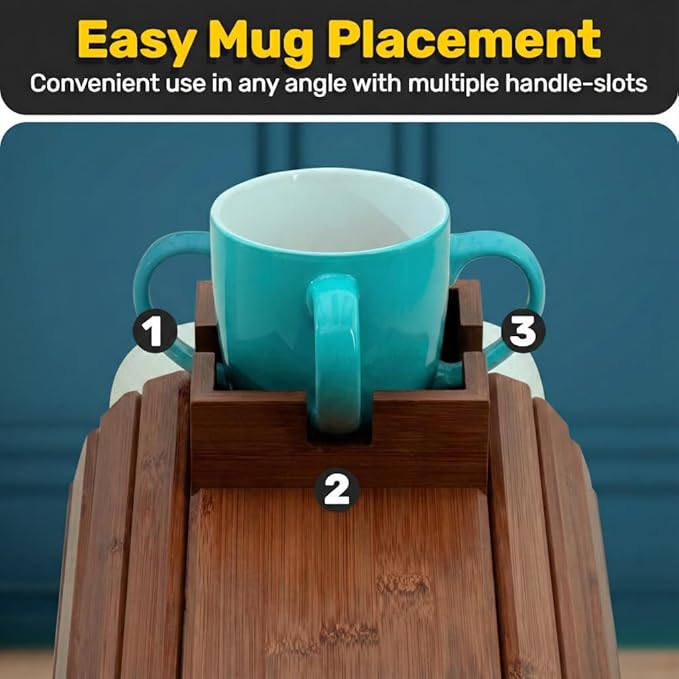 FUN FOREST Bamboo Couch Holder - Non-Slip Furniture Protector, Sofa Armrest Table for Mugs & Tumblers – Weighted 16” Large Brown Bamboo Holder for Recliners and Loveseats