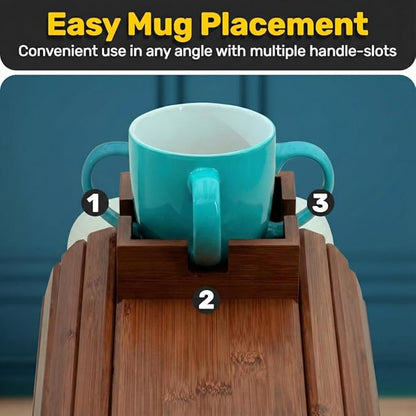 FUN FOREST Bamboo Couch Holder - Non-Slip Furniture Protector, Sofa Armrest Table for Mugs & Tumblers – Weighted 16” Large Brown Bamboo Holder for Recliners and Loveseats
