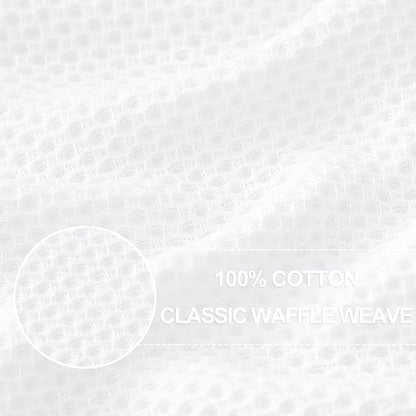 Homaxy 100% Cotton Waffle Weave Kitchen Dish Cloths, Ultra Soft Absorbent Quick Drying Dish Towels, 12 x 12 Inches, 12-Pack, White
