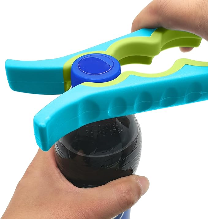 Otstar Jar Opener Bottle Opener and Can Opener for Weak hands, Seniors with Arthritis and Anyone with Low Strength, Mutil Jar Opener Get Lids Off Easily (Blue)