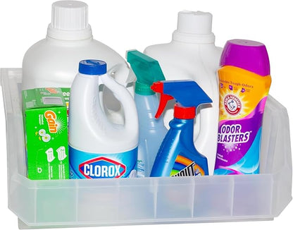 ReadySpace Plastic Containers for Organizing and Storage Bins for Closet, Kitchen, Office, Garage or Pantry Organization, Stackable Bins, Extra Large (14.8" x 16.5" x 7"), 4-Pack, Clear