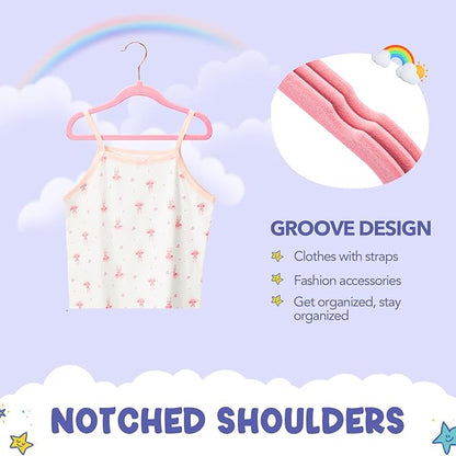 HOUSE DAY Velvet Baby Hangers for Closet, Kids Hangers Velvet 60 Pack, Non Slip Toddler Hanger 11.8 Inch, Durable Childrens Hanger for Newborn Baby Clothes- Blush Pink