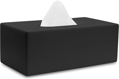 Yew Design Matte Black Tissue Box Cover Rectangular, Facial Tissue Dispenser for Bathroom, Kitchen, Bedroom, Office, Hotel, Restaurant, Countertop, Nightstand, Car, and Desk