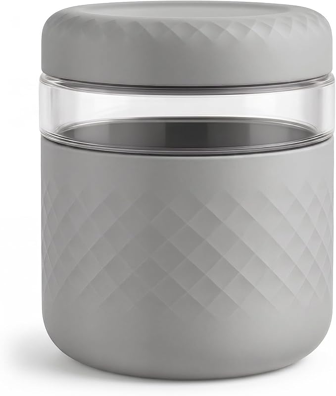 32 oz/4 Cup Glass Lunch Bowl Container with Lid, Leak & Spill Proof | BPA-Free, Microwave & Dishwasher Safe, Airtight Meal Prep & Food Storage Jar for Lunch, Salad, Soup, Oats, Stew, Yogurt