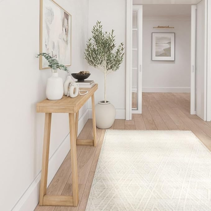 Plank+Beam Solid Wood Console Table, 36 Inch, Sofa Table, Narrow Entryway Table for Hallway, Behind The Couch, Living Room, Foyer, Easy Assembly, Blonde